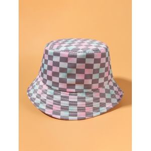 

Printed Checkered Gradient Bucket Hat, Multi a