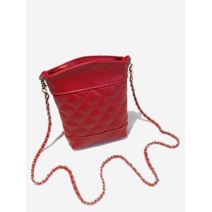 

Lattice Quilted Chain Crossbody Bag, Red
