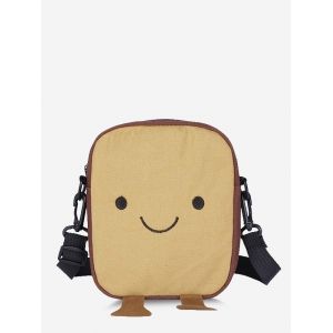 

Lovely Smiling Face Crossbody Bag, Light khaki