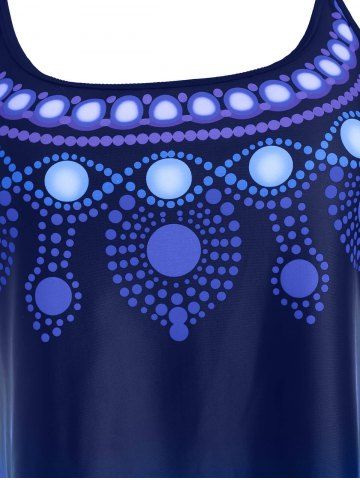 Plus Size Ombre Print Backless Cami Boyleg Modest Tankini Swimwear