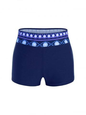 Plus Size Ombre Print Backless Cami Boyleg Modest Tankini Swimwear