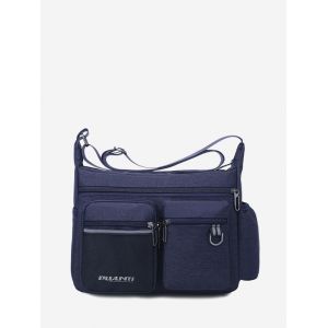 

Letters Pockets Travel Waterproof Shoulder Bag, Deep blue