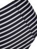 Striped Twist Halter High Rise Bikini Swimwear -  