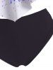 Bohemian Flower Cinched Flounce Overlay Tankini Swimwear -  