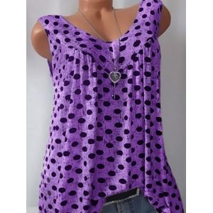 

Plus Size Vintage Polka Dot Tunic Tank Top, Purple