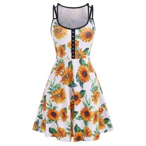 

Grommet Sunflower Racerback Tank Dress, Multi