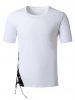 T-shirt Contrasté avec Œillet à Lacets - Blanc L
