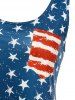 American Flag Print Bow Detail Cut Out Tank Top -  
