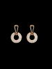 Rhinestone-Embellished Circle Stud Earrings -  