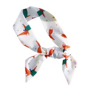 

Cartoon Print Elongated Hair Scarf, White