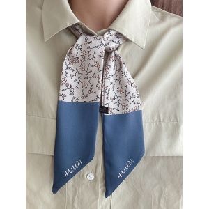 

Ditsy Floral Print Elongated Silky Scarf, Light gray