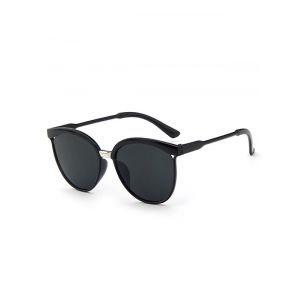 

Retro UV Protection Round Hollow Sunglasses, Black