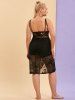 Plus Size Butterfly Floral Lace Wrap Cover Up Dress -  