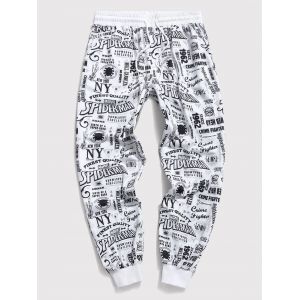 Marvel Spider-Man Graphic Allover Print Jogger Sweatpants, White