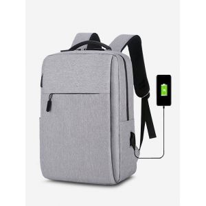 

Rectangle Travel Sports USB Interface Backpack, Gray