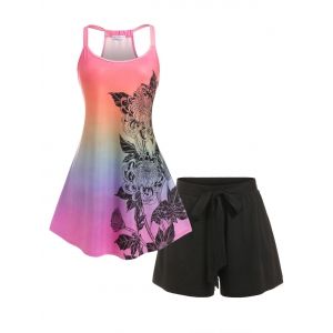 

Plus Size Floral Print Shorts Pajamas Set, Multi