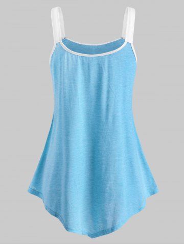 Lace Panel Button Embellished Casual Tank Top