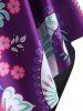 Plus Size Flower Paisley Draped High Waisted Tummy Control Tankini Swimwear -  