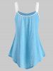 Lace Panel Button Embellished Casual Tank Top -  