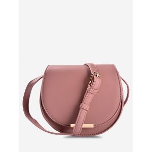 

Solid Cover Crossbody Saddle Bag, Pink