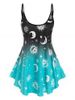 Ombre Color Sun and Moon Print Tent Tank Top -  