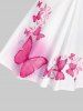 Débardeur Anneau en O à Imprimé Papillon de Grande Taille - Rose clair 2X