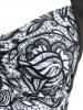 Plus Size Floral Print Ruched Criss Cross Three Piece Tankini Swimwear -  