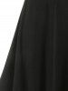Robe Gothique Vintage Zippée de Grande Taille à Œillets - Noir 2X