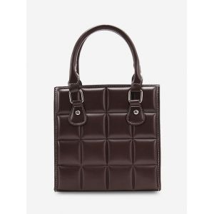 

Retro Quilted Square Tote Bag, Coffee