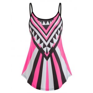 

Plus Size Colorful Geometric Print Tank Top, Multi