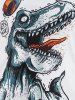Lace Up Dragon Dinosaur Print Tank Top -  