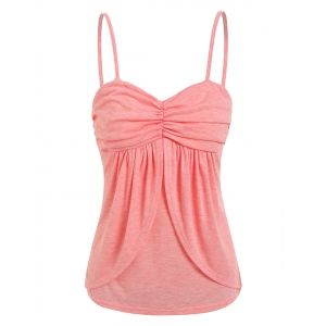 

Ruched Overlap Cami Top, Light pink