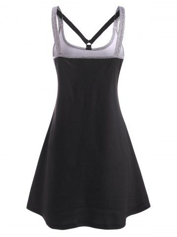 Skull Flower Strappy O Ring Tank Dress