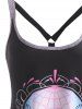 Skull Flower Strappy O Ring Tank Dress -  