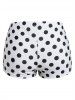 Plus Size Polka Dot Halter Three Piece Tankini Swimsuit -  