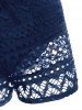 Drawstring Crochet Panel Slit Swim Bottom -  