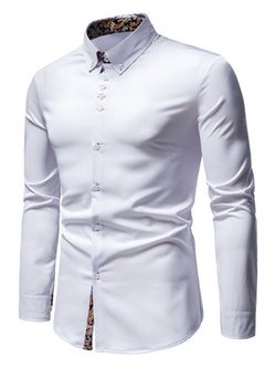 Paisley Print Long Sleeve Bohemian Shirt - WHITE - XL
