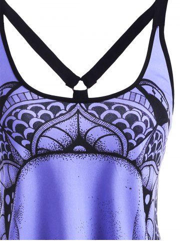 Skull Flower Strappy O Ring Tank Dress