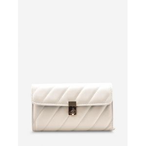 

Diagonal Quilted Chain Crossbody Bag, White