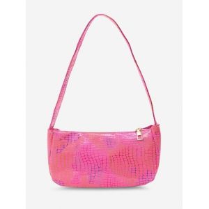 

Colorful Metallic Printed Shoulder Bag, Deep pink