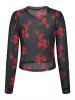 Dragon Print Chinoiserie Mesh T Shirt -  