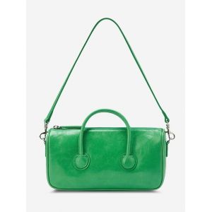 

Solid Dual Handle Shoulder Bag, Green