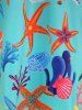 Marine Life Print Strappy Crisscross Mini Dress -  
