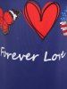Plus Size Cold Shoulder Graphic Tee -  