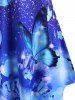 O Ring Butterfly Print Tunic Dress -  