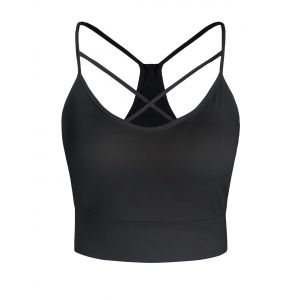 

Plus Size Crisscross Cami Crop Top, Black