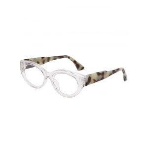 

Oval Frame Wide Temple Sunglasses, Transparent