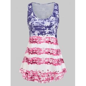 

Plus Size American Flag Print Patriotic Tank Top, Multi