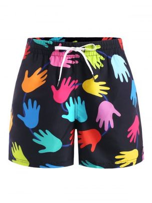 Hand Palm Print Casual Shorts