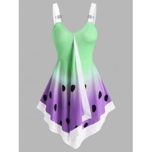 

Watermelon Print Pointed Hem Tank Top, Light purple